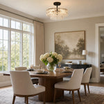Afbeelding laden in galerijweergave, French vintage ripple glass chandelier with smoked glass