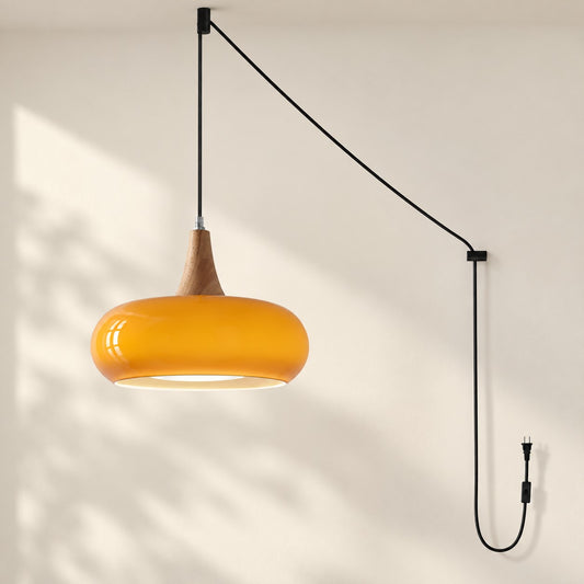 Kitchen Island Lighting Plug-in Glass Pendant Light
