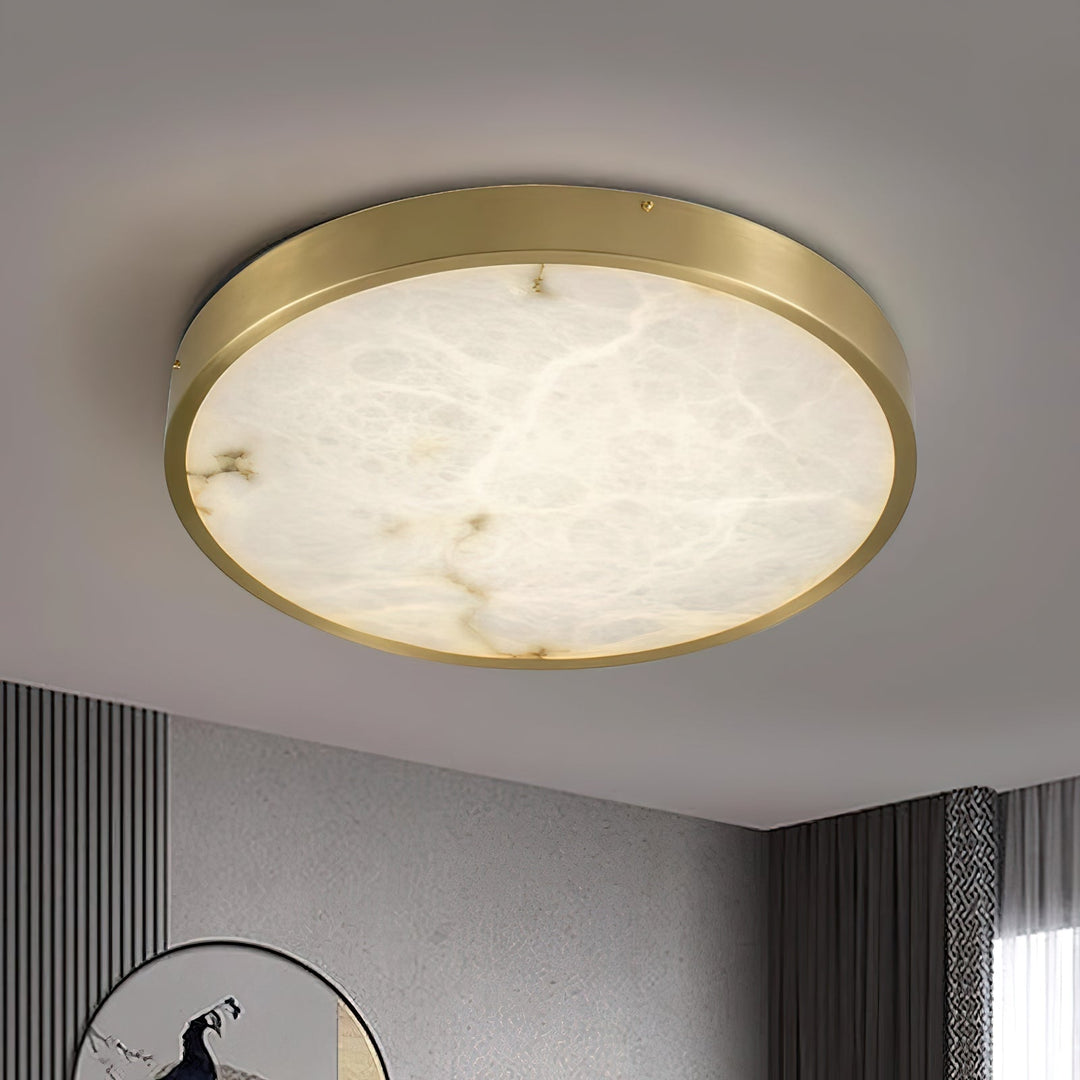 Geometryczna lampa sufitowa wpuszczana z alabastru