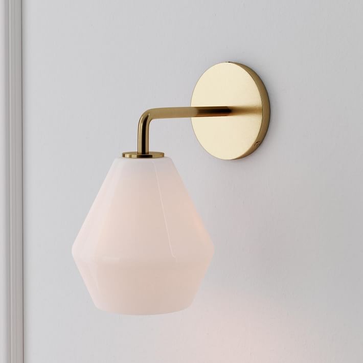 Merin Sculptural Milk Glass Geometric Wall Lamp