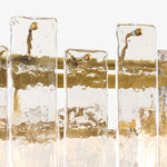 Cargar imagen en el visor de la Galería, Lámpara de araña redonda Lumvey – Marco de metal inspirado en vidrio vintage en niveles para comedor y vestíbulo