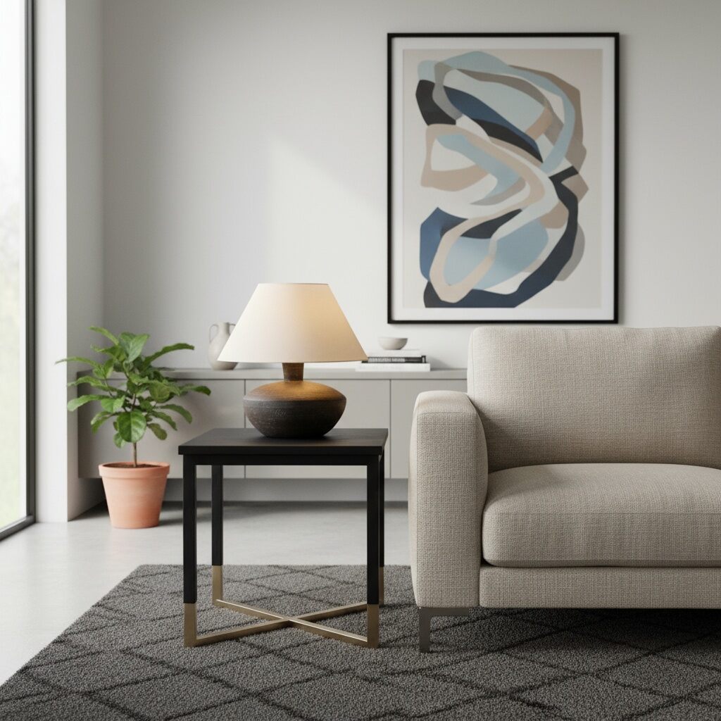 Ceruna Moderne Keramische Tafellamp – Sculpturaal Lichaam Strakke Afwerking voor Entree en Lounge