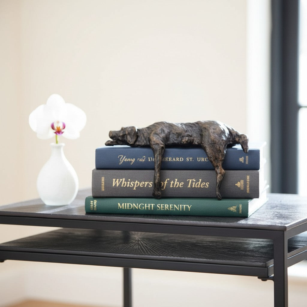 Floxo Lazy Dog Sculpture – Geometric Iron Design Modern Home Decor for Living Rooms and Offices
