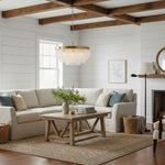 Afbeelding laden in galerijweergave, Cavara meerlaagse glazen staafkroonluchter – gelaagde messing hanglamp voor eetkamer en entree