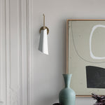 Load image into Gallery viewer, Orovia Sleek Wall Sconce – Ceramic Glass &amp; Metal Champagne Brass
