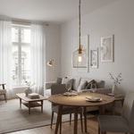 Charger l’image dans la visionneuse de la galerie, Suspension à dôme en verre Brazara – Design classique avec bordure en métal pour cuisine et salle à manger