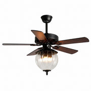 Konoha and Banana Leaf Wooden Ceiling Fan Light