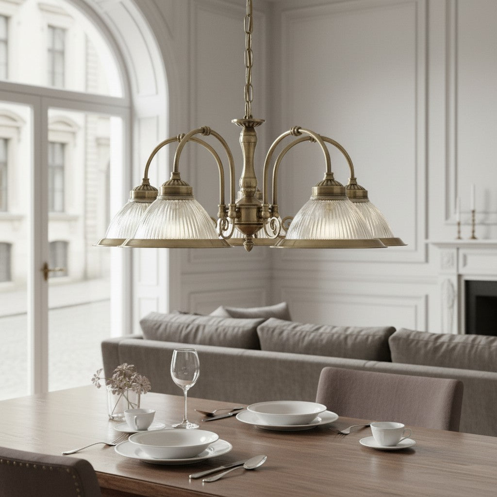 Suspension en verre côtelé TF Vintora – Finition métallique élégante pour cuisines, salles à manger et couloirs