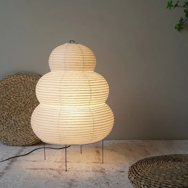 Japanische Wabi Sabi weiße Reispapier Tischlampe
