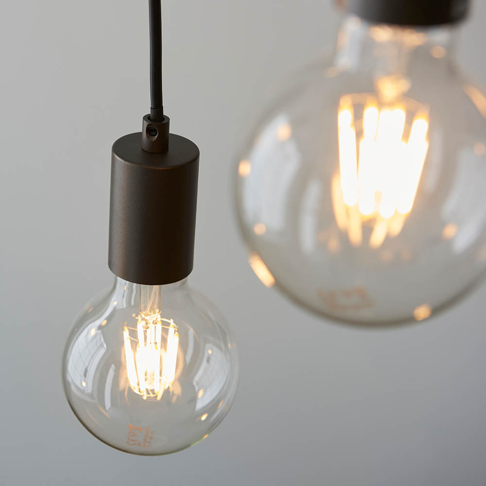 Vornix 6-licht lineaire hanglamp - houten balk moderne industriële armatuur voor keuken-eiland eetkamer