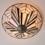 Afbeelding laden in galerijweergave, TF Astoria Moderne Deco Opbouw Plafondlamp met Gestructureerd Glas – Elegante Verlichtingsarmatuur voor Thuis