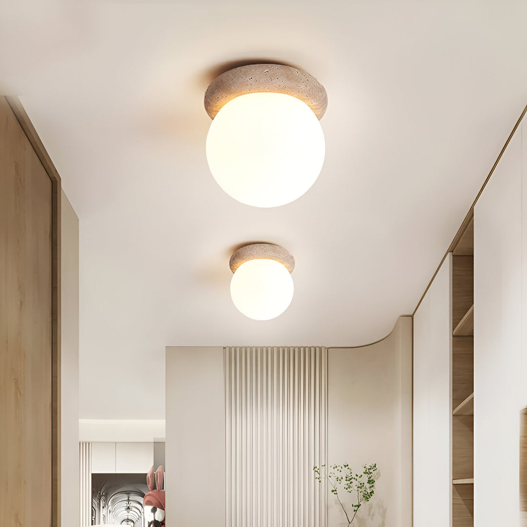 Luz de Pared Exterior de Travertino Asteroide