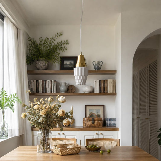 Modern Milk Glass Pendant Light for Dining Room