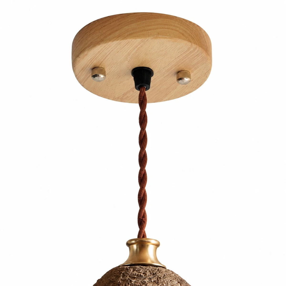 Textured cone pendant light detail