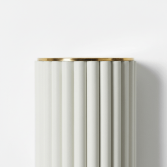 Lámpara de Pared Duova con Borde Ondulado - Latón Antiguo con Tela de Lino Adecuada para Sala de Estar y Dormitorio