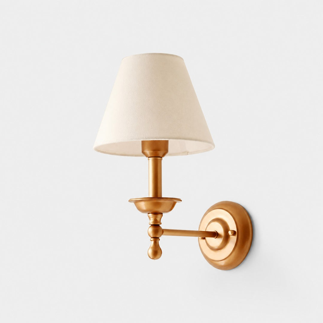Vintage wandlamp met stoffen kap