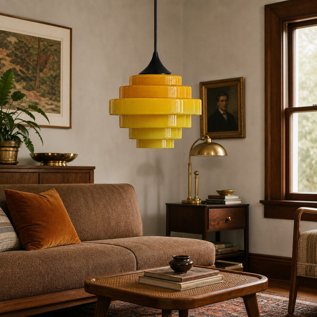 Yellow living room scene