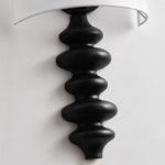 Carica l'immagine nella visualizzazione Galleria, Ebony sculpted wall lamp body close detail