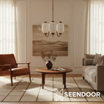 Load image into Gallery viewer, Eloise Vintage Glass Chandelier - Milk Glass Home Accent
