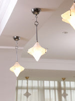 Load image into Gallery viewer, Art Deco Astris Elara Star Pendant Light – Frosted Glass Pendant with Geometric Style
