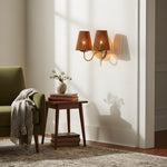 Load image into Gallery viewer, Zhoove  Bamboo Wall Lamp - Pleated Natural Shade Design for Living Room or Bedroom