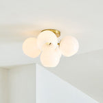 Load image into Gallery viewer, Brina Glass 5-Light Flush Mount - Minimalist Glass Ceiling Fixture
