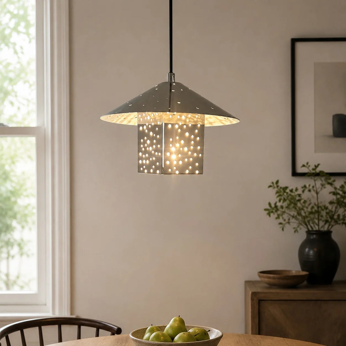Bauhaus Hollow Silver Single Pendant Light