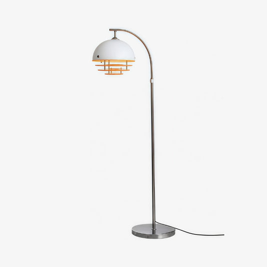 Afterglow Sunset Curved Floor Lamp - Vintage Glass Shade for Bedroom