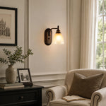 Cargar imagen en el visor de la Galería, Antique bronze amber glass wall sconce