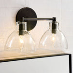 Load image into Gallery viewer, Glavira Recycled Glass Double Sconce - Indoor Brass Wall Lighting

