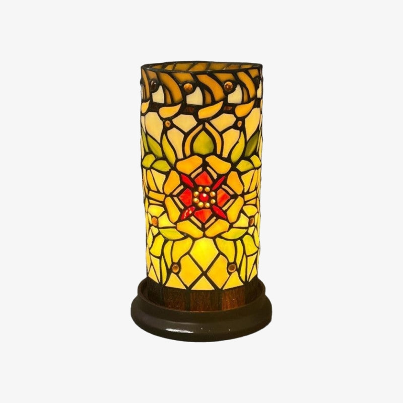 TF Angelique Art Nouveau glas-in-lood tafellamp - handgemaakt bloemmotief voor woonkamer