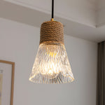 Load image into Gallery viewer, Nordic Hemp Rope Glass Pendant Light