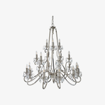 Bild in der Galerieansicht laden, Talonis Kristall-Kronleuchter - Traditioneller Kerzenstil aus Messing und Nickel für Wohnzimmer und Esszimmer