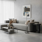 Tela Drum Kap Vloerlamp - Moderne Stoffen Staande Lamp voor Thuiswerkplek