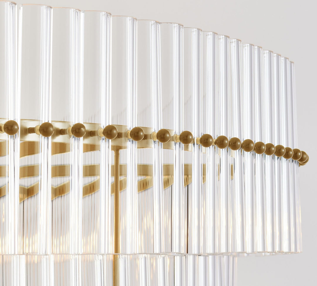 Lumora Crystal Pendant Light – Elegant Tumbled Brass & Cut Glass