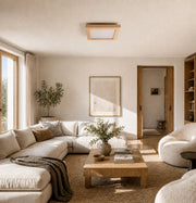Cream Square Flush Mount Ceiling Lamp