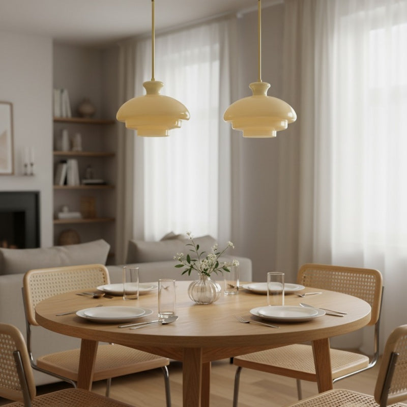 Lampe suspendue décorative HaloVita – Suspension minimaliste en métal et verre pour espaces de vie