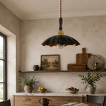 Cargar imagen en el visor de la Galería, cowhide pendant light installed above a quiet tea room shelf