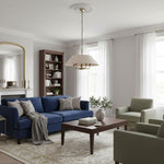 Cargar imagen en el visor de la galería, Lámpara colgante Zevatik con pantalla de lino – Diseño clásico de múltiples luces para comedor y sala de estar