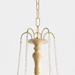 Load image into Gallery viewer, Close-up of gold-tone hanging chain and crystal bead suspension details