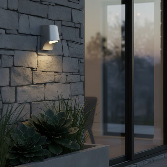 Farol de Pared Minimalista de Metal Peltre Rivathis — Lámpara de Porche Estilizada Ideal para Entrada o Jardín