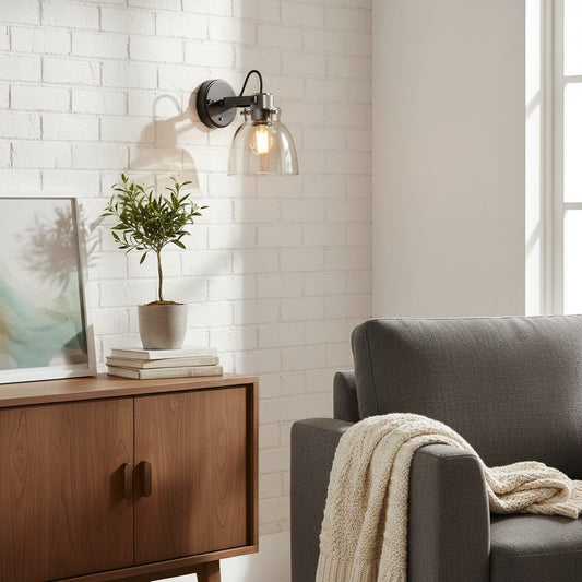 Lámpara de Pared Moderna Readium con Pantalla de Vidrio – Cabezal Ajustable para Dormitorios y Pasillos