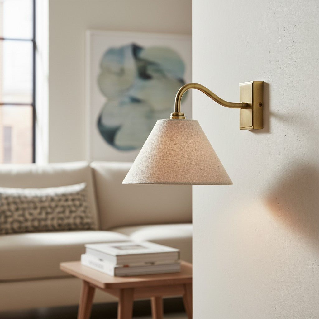 Lumweve Wandlamp - Plissé Lampenkap Verfijnde Wandlamp voor Gang en Studiekamer