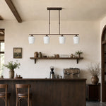 Bild in die Galerieansicht laden, Strellux four-head Coffee Brown chandelier over a cafe counter