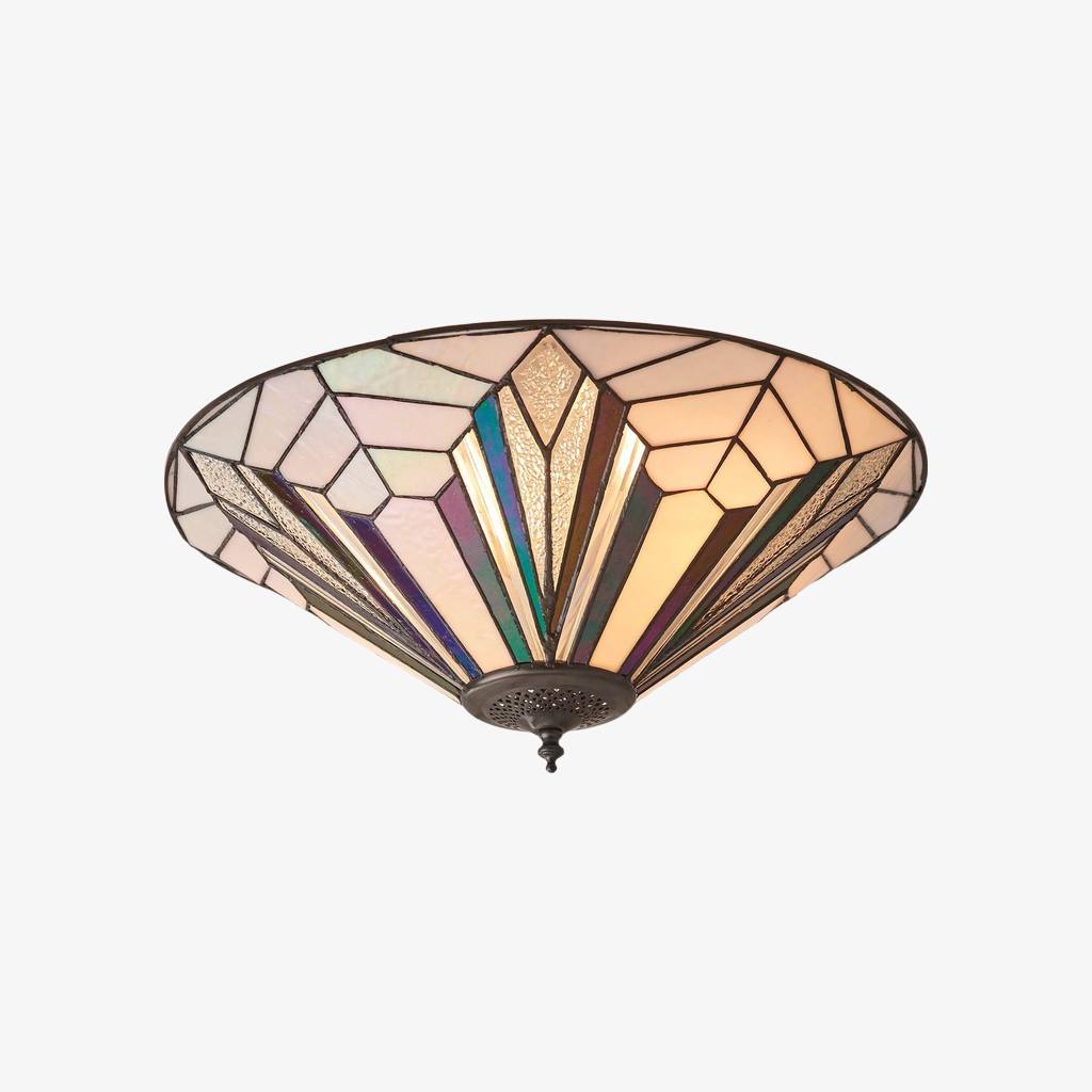 TF Astoria Moderne Deco Opbouw Plafondlamp met Gestructureerd Glas – Elegante Verlichtingsarmatuur voor Thuis