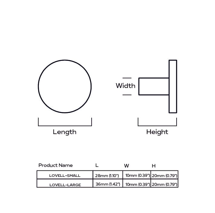 Solid Brass Round Decorative Knob–Metal Drawer & Kitchen Cabinet Knobs