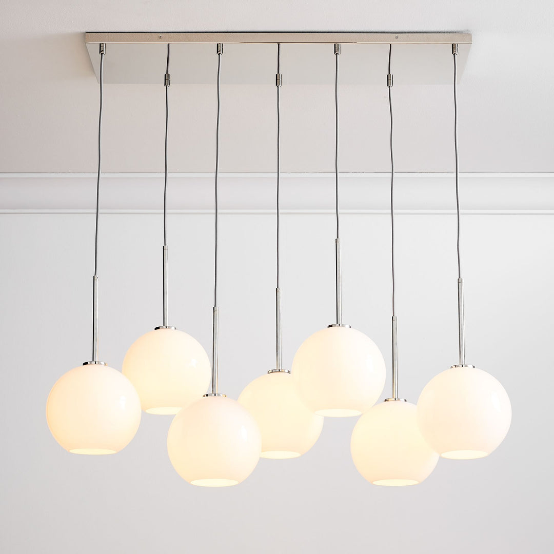 Selvion Elegant 7-Light Globe Chandelier – Glass Pendant Light