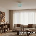 Load image into Gallery viewer, Vintage Eloise Milk Glass Flush Mount Ceiling Light - Vintage Charm Soft Glow
