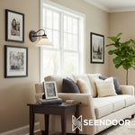 Load image into Gallery viewer, Aurenza Sconce – Farmhouse Wall Light with Metal Accents for Cozy Spaces
