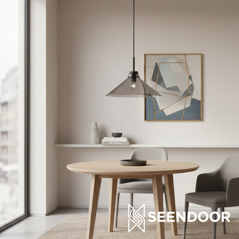 Aurenza Modern Farmhouse Pendant Light - Adjustable Shade for Warm Ambiance